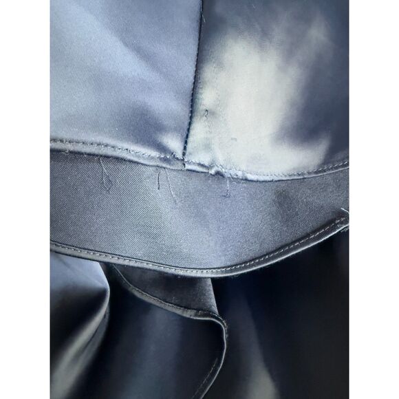 David's Bridal Galina Signature Womens Gown 14 Blue Satin Mermaid Off Shoulder - Picture 13 of 14